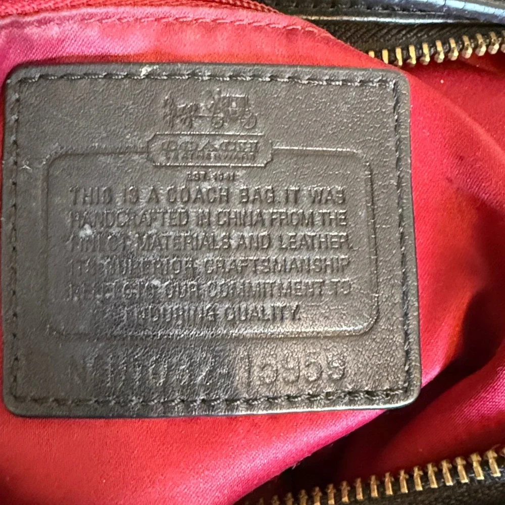 Coach Black Leather Crossbody Hobo Shoulder Bag Designer‎ Purse Handbag